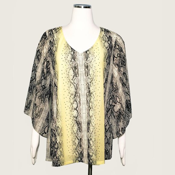 Alfani Tops - Alfani Beaded Print Top